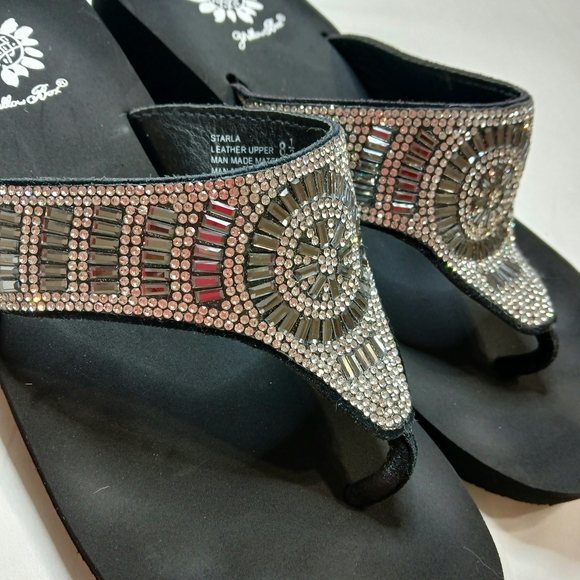 Yellow Box Black and Silver Sparkly Women's Sandals - Picture 2 of 8
